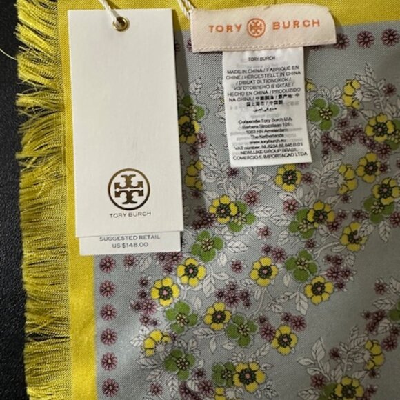 Tori Burch Silk Logo Scarf - Picture 3 of 4